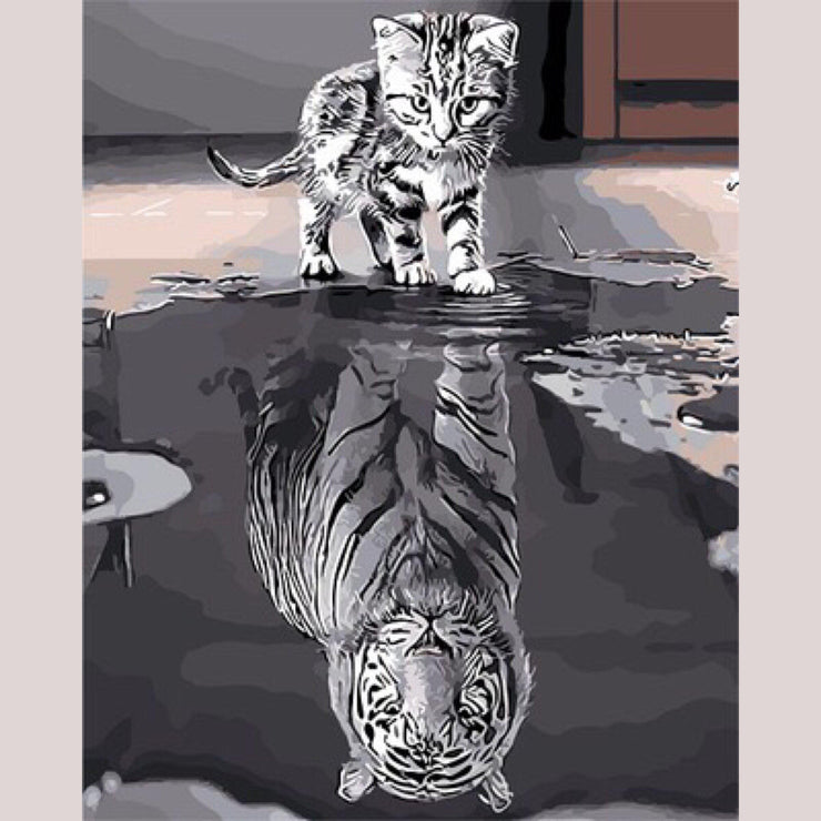 Frameless DIY painting Kit-Paint by numbers-Cat's world